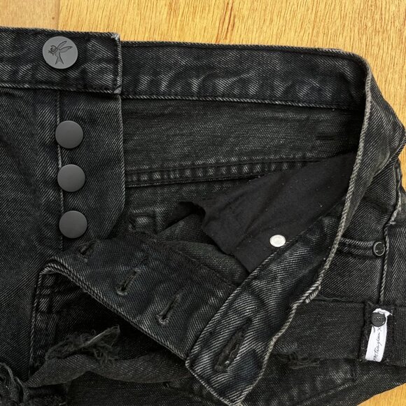 ONE X ONE TEASPOON DENIM SHORTS WOMEN’S sz 27 Button Fly High Rise Cuffed - Picture 2 of 11